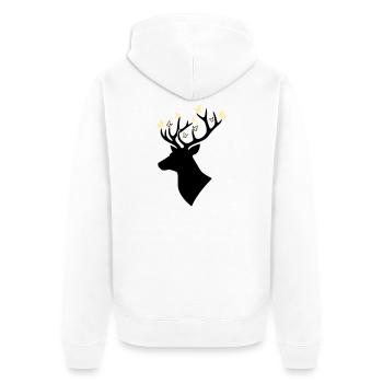 Jaune papillon tête de cerf - Veste à capuche bio Premium Unisexe - blanc - Dos - Thijin (182cm)