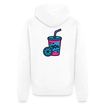 90s Retro Becher Slush Sommer - Unisex Premium Bio Zip Hoodie - Weiß - Hinten - Thijin (182cm)