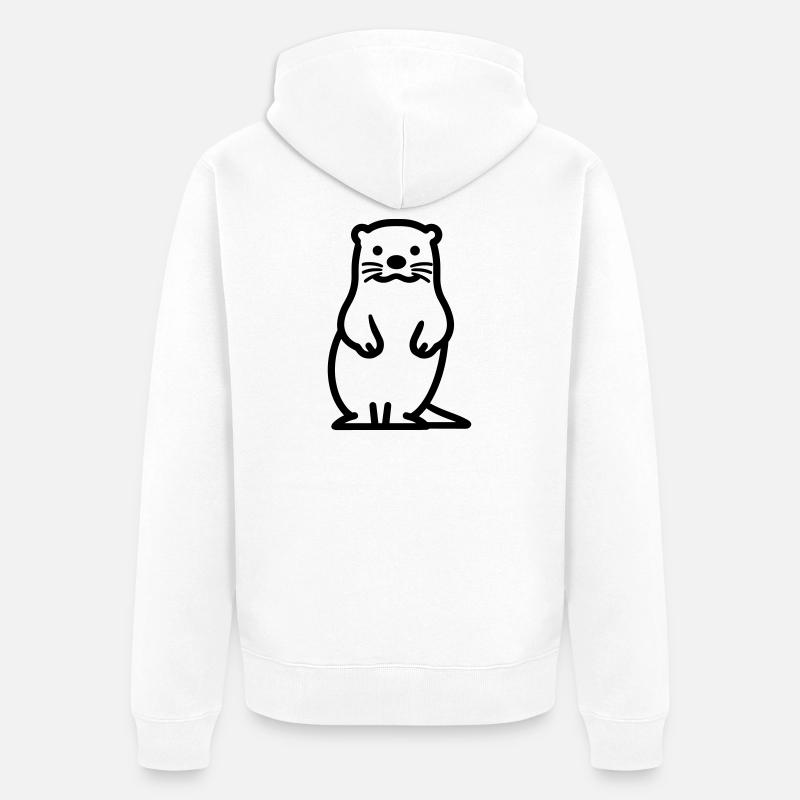 loutre - Veste à capuche bio Premium Unisexe - blanc