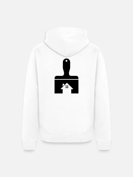 Painter House Renovation Motif - Unisex Premium Organic Zip Hoodie - white