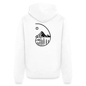 Montagne Camping Nature Minimaliste - Veste à capuche bio Premium Unisexe - blanc - Dos - Thijin (182cm)
