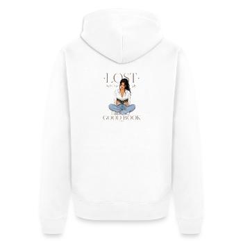 Livres Livres Amour de la lecture - Veste à capuche bio Premium Unisexe - blanc - Dos - Thijin (182cm)