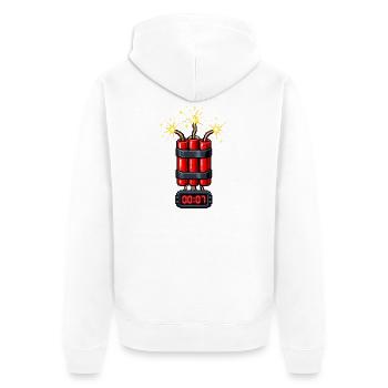 Dynamit - Unisex Premium Bio Zip Hoodie - Weiß - Hinten - Thijin (182cm)