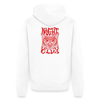 Nachteule Nachteule Illustration - Unisex Premium Bio Zip Hoodie - Weiß - Hinten - Thijin (182cm)