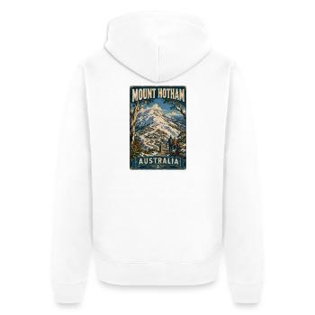 Erleben Sie den dramatischen Mount Hotham in Australien - Unisex Premium Bio Zip Hoodie - Weiß - Hinten - Thijin (182cm)