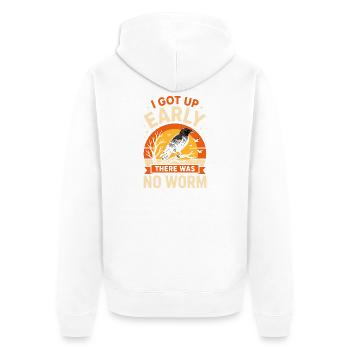  I Got Up Early There Was No Worm Krähe Rabe Vogel - Unisex Premium Bio Zip Hoodie - Weiß - Hinten - Thijin (182cm)