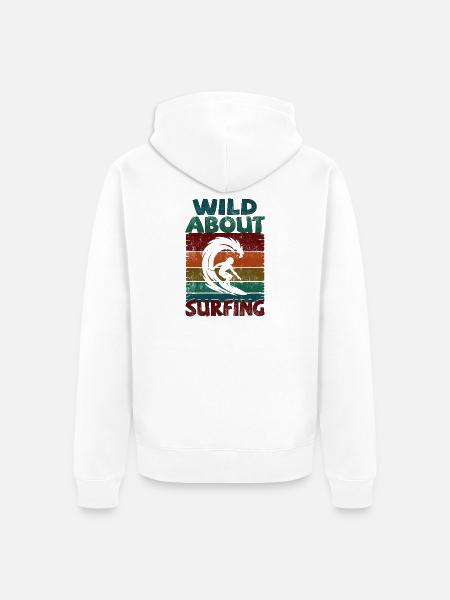 Wild about Surfing - Unisex Premium Bio Zip Hoodie - Weiß