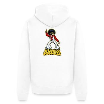 Funky Monkey - Unisex Premium Bio Zip Hoodie - Weiß - Hinten - Thijin (182cm)