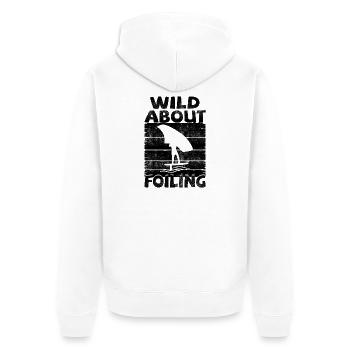 Wild about Foiling - Unisex Premium Bio Zip Hoodie - Weiß - Hinten - Thijin (182cm)