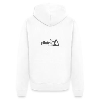 Pilates Club - Unisex Premium Bio Zip Hoodie - Weiß - Hinten - Thijin (182cm)