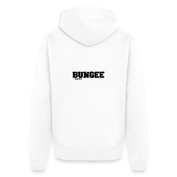 Bungee Logo schwarz Redpoint - Unisex Premium Bio Zip Hoodie - Weiß - Hinten - Thijin (182cm)