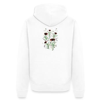Abstrakte Wildblumen Grunge Illustration - Unisex Premium Bio Zip Hoodie - Weiß - Hinten - Thijin (182cm)