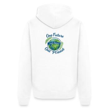 Environmentally conscious peace motif - Unisex Premium Organic Zip Hoodie - white - Back - Thijin (182cm)