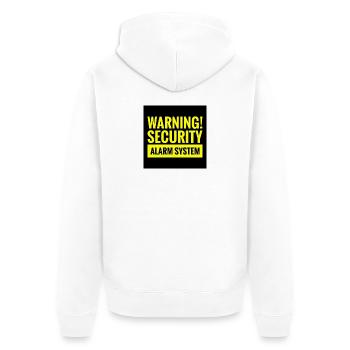 T-shirt d’avis de sécurité dangereux - Veste à capuche bio Premium Unisexe - blanc - Dos - Thijin (182cm)