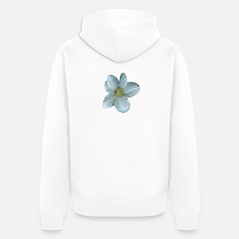 Fleur de clématite blanche - Veste à capuche bio Premium Unisexe - blanc