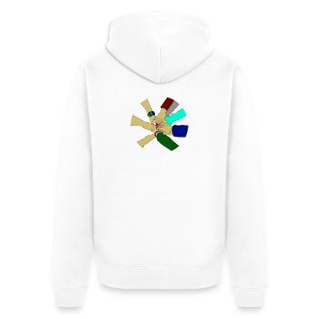 Freundschaft - Unisex Premium Bio Zip Hoodie - Weiß - Hinten - Thijin (182cm)