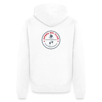 Après Ski Club Pistenrausch Logo - Unisex Premium Bio Zip Hoodie - Weiß - Hinten - Thijin (182cm)