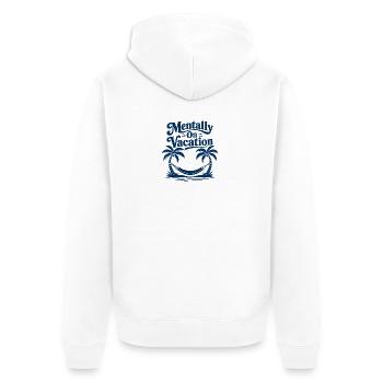 Hamac de palmiers mentalement en vacances - Veste à capuche bio Premium Unisexe - blanc - Dos - Thijin (182cm)