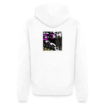 Neon-Kaleidoskopische Collage - Unisex Premium Bio Zip Hoodie - Weiß - Hinten - Thijin (182cm)