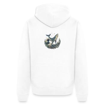 The Whale - Pillar of the Ocean - Unisex Premium Organic Zip Hoodie - white - Back - Thijin (182cm)