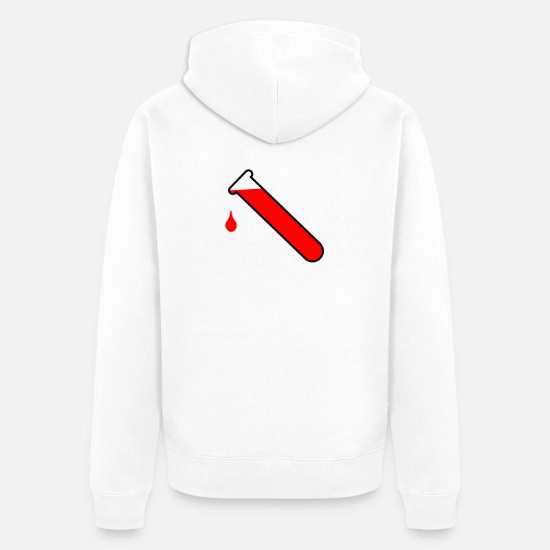 Logo de la prise de sang - Veste à capuche bio Premium Unisexe - blanc