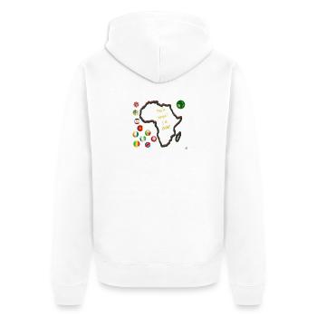 Africa and Football: No Time - Unisex Premium Organic Zip Hoodie - white - Back - Thijin (182cm)