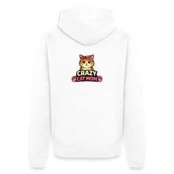 Maman Chat Folle - Veste à capuche bio Premium Unisexe - blanc - Dos - Thijin (182cm)