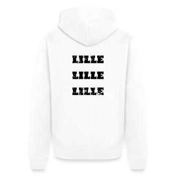 LILLE frankreich - Unisex Premium Bio Zip Hoodie - Weiß - Hinten - Thijin (182cm)