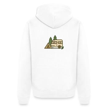 Abenteuer Camping Naturdesign - Unisex Premium Bio Zip Hoodie - Weiß - Hinten - Thijin (182cm)
