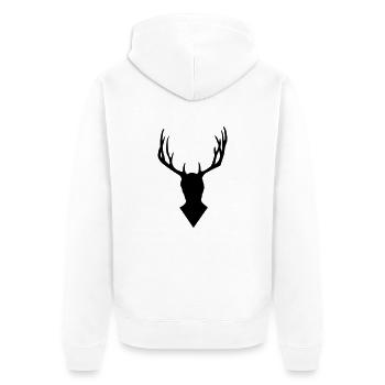 Hannibal - Deer head - Unisex Premium Organic Zip Hoodie - white - Back - Thijin (182cm)