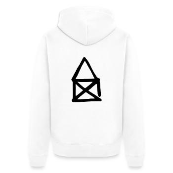Haus Nikolaus - Unisex Premium Bio Zip Hoodie - Weiß - Hinten - Thijin (182cm)