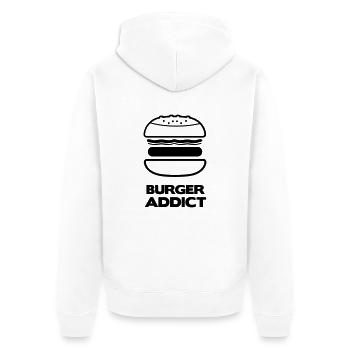 BURGER ADDICT - Veste à capuche bio Premium Unisexe - blanc - Dos - Thijin (182cm)
