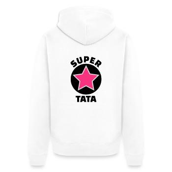 super tata (v.5) - Veste à capuche bio Premium Unisexe - blanc - Dos - Thijin (182cm)