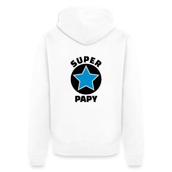 super papy (v.5) - Veste à capuche bio Premium Unisexe - blanc - Dos - Thijin (182cm)