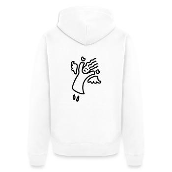 fliegender Engel - line - Unisex Premium Bio Zip Hoodie - Weiß - Hinten - Thijin (182cm)