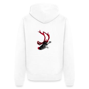 Pure - Unisex Premium Organic Zip Hoodie - white - Back - Thijin (182cm)