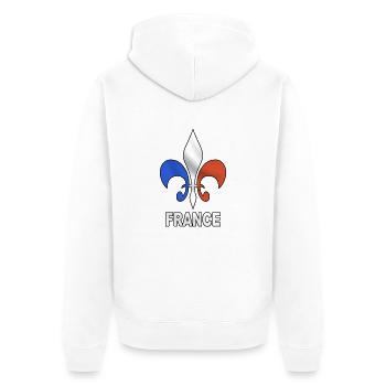 Frankreich - Unisex Premium Bio Zip Hoodie - Weiß - Hinten - Thijin (182cm)