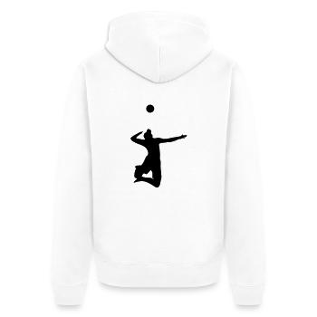 Volleyball serve - Unisex Premium Organic Zip Hoodie - white - Back - Thijin (182cm)