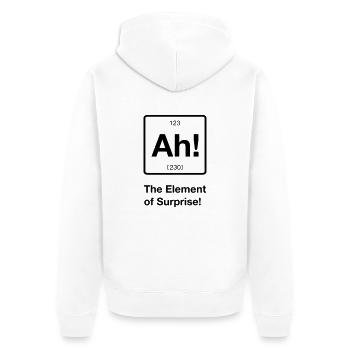 Ah! The Element Surprise - Unisex Premium Bio Zip Hoodie - Weiß - Hinten - Thijin (182cm)