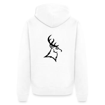 stag vector - Unisex Premium Organic Zip Hoodie - white - Back - Thijin (182cm)