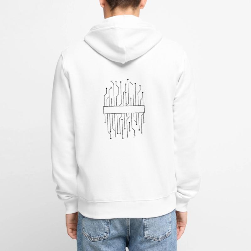 shield frame text circuit wire data microch Unisex Premium Organic Zip Hoodie