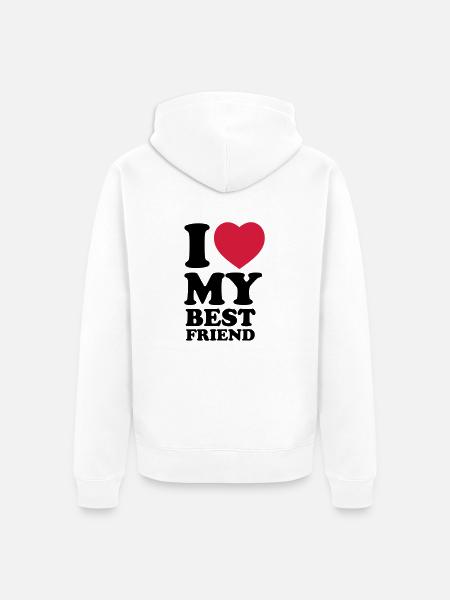 I love my bestfriend - Unisex Premium Organic Zip Hoodie - white