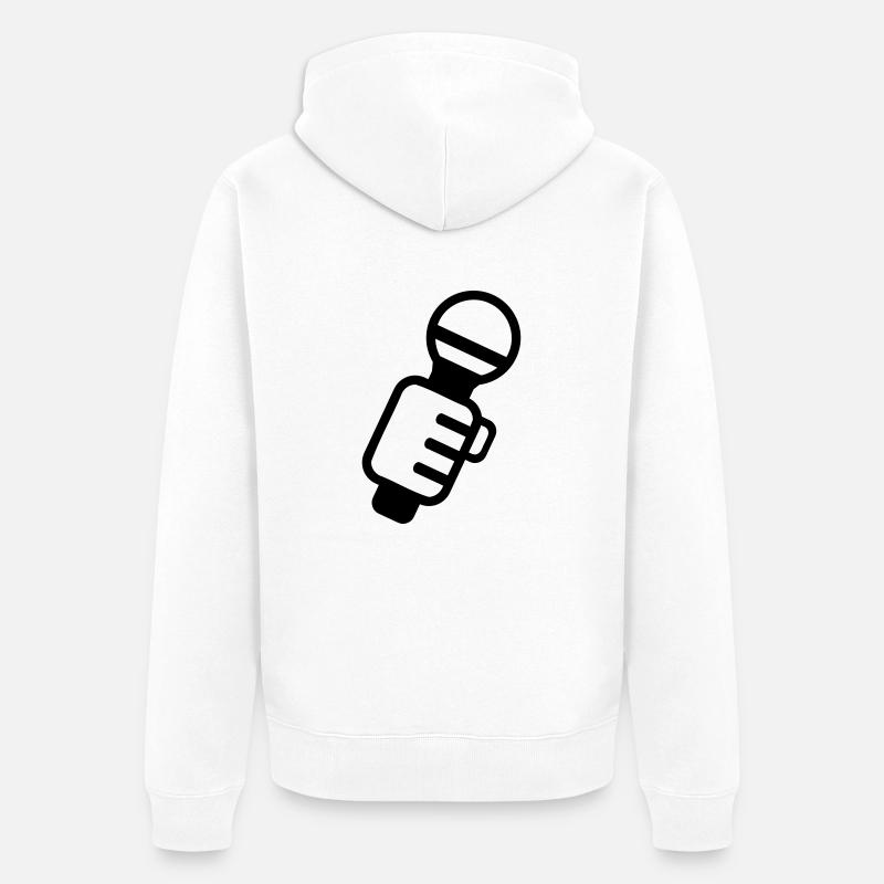 Microphone - Veste à capuche bio Premium Unisexe - blanc