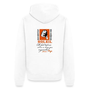 La Vérité soleil citation Victor Hugo - Veste à capuche bio Premium Unisexe - blanc - Dos - Thijin (182cm)