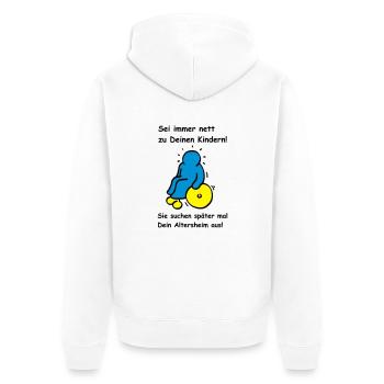 Vos enfants vont choisir votre maison de soins - Veste à capuche bio Premium Unisexe - blanc - Dos - Thijin (182cm)
