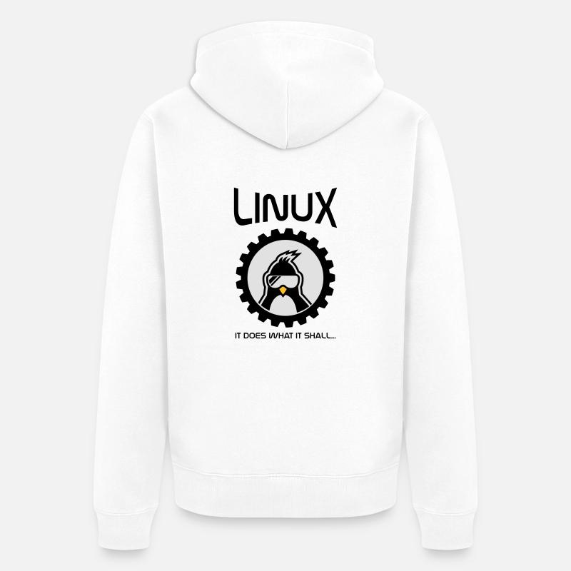 Linux fait ce qu'il doit - Veste à capuche bio Premium Unisexe - blanc