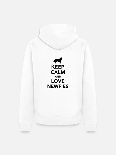 Neufundländer - Unisex Premium Bio Zip Hoodie - Weiß