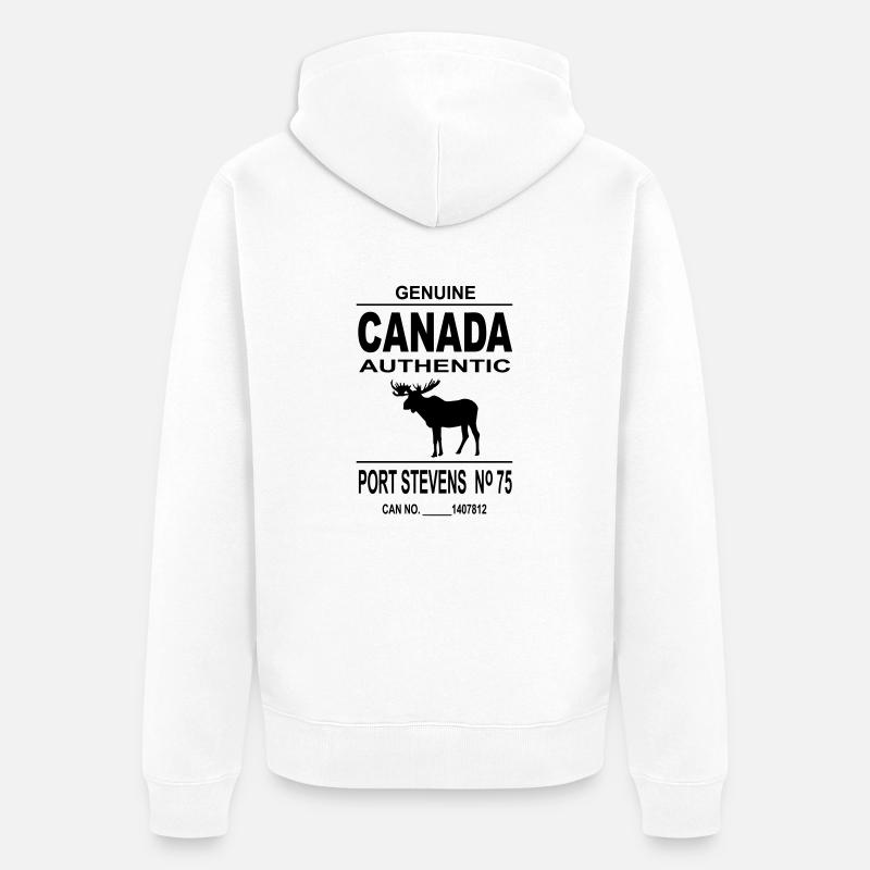 Canada Moose - Veste à capuche bio Premium Unisexe - blanc
