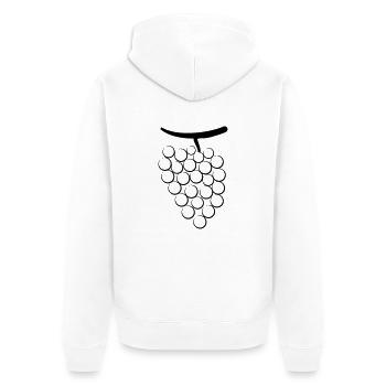 Wein Fest Weintrauben - Unisex Premium Bio Zip Hoodie - Weiß - Hinten - Thijin (182cm)