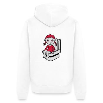 wc petite fille - Veste à capuche bio Premium Unisexe - blanc - Dos - Thijin (182cm)